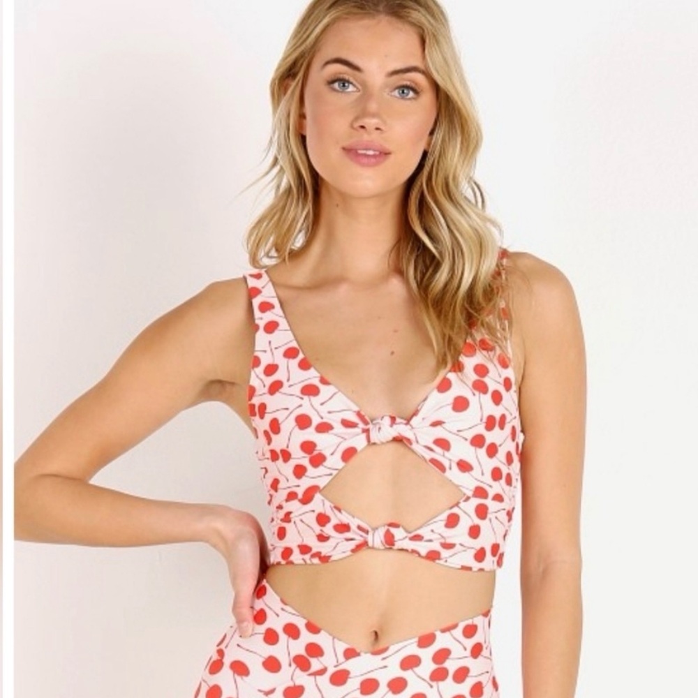 Beach Riot Red Cherry Twist Top Small